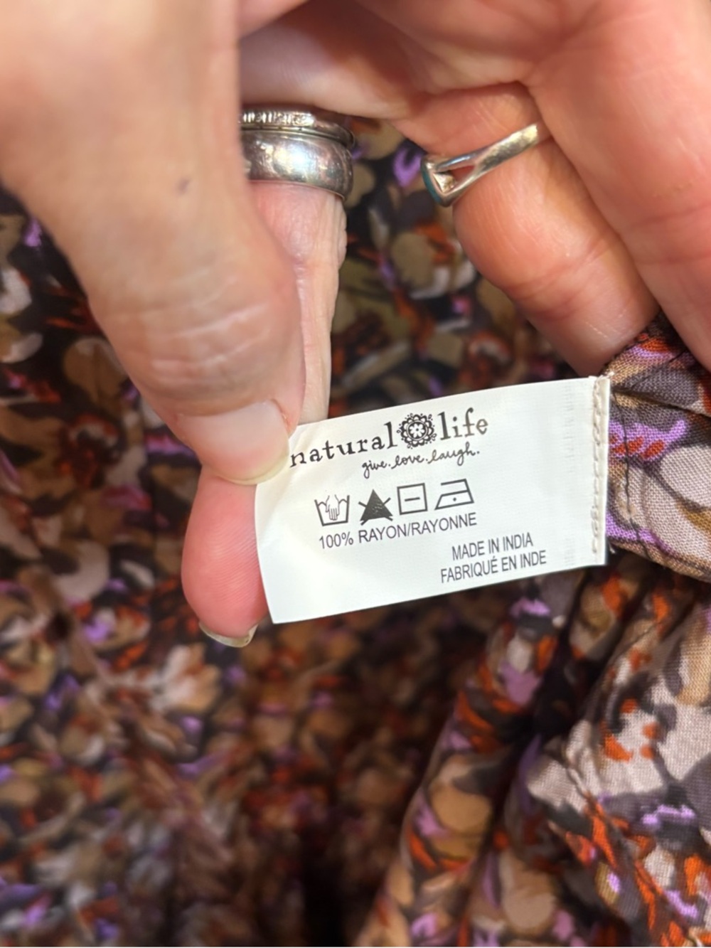NATURAL LIFE Medium Brown Floral Tiered Maxi Dress - Picture 10 of 12